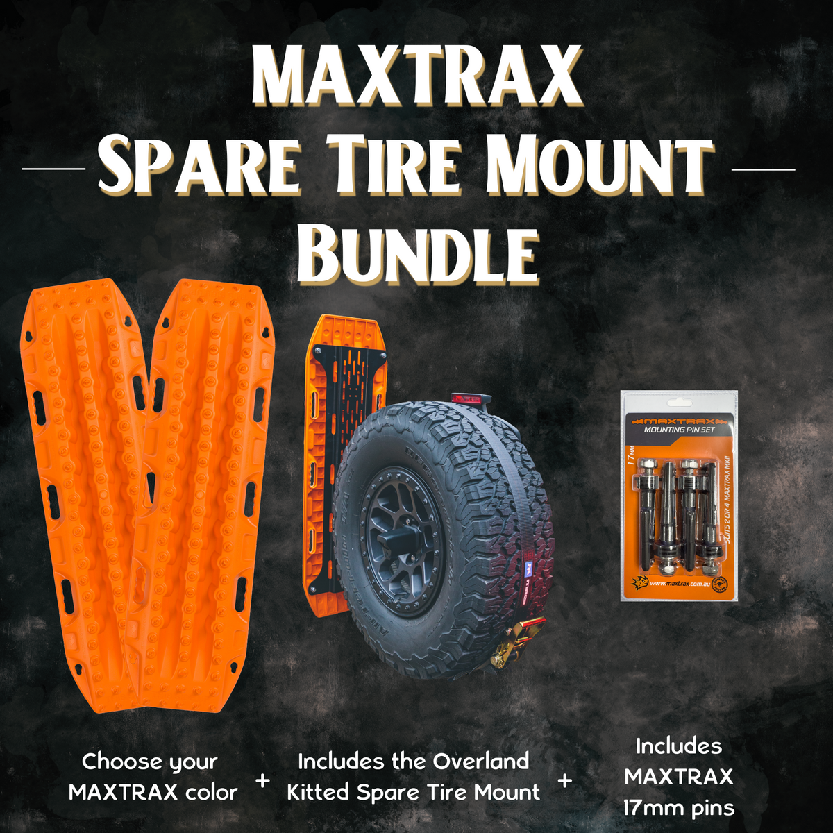 MAXTRAX MKII x Overland Kitted Spare Tire Mount Bundle   Overland Kitted- Overland Kitted